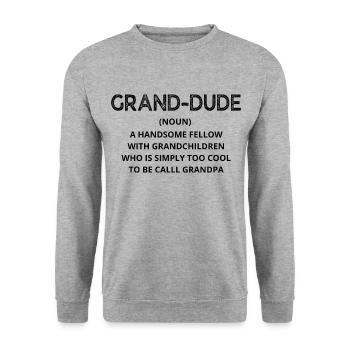 GRAND-DUDE - Sweat-shirt Unisexe - gris chiné - Devant - Alina (178cm) & Michal (187cm)