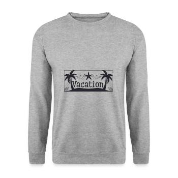 Urlaub - Vacation - Unisex Pullover - Weißgrau meliert - Vorne - Alina (178cm) & Michal (187cm)