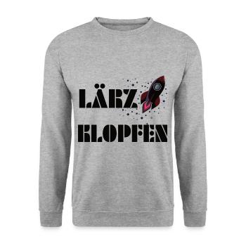perfekter Spruch zur Fusion "Lärzklopfen" - Unisex Pullover - Weißgrau meliert - Vorne - Alina (178cm) & Michal (187cm)