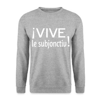 Vive le subjonctiv - Unisex Pullover - Weißgrau meliert - Vorne - Alina (178cm) & Michal (187cm)