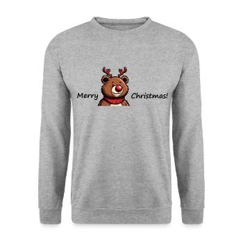 Joyeux Noël - Sweat-shirt Unisexe - gris chiné - Devant - Alina (178cm) & Michal (187cm)