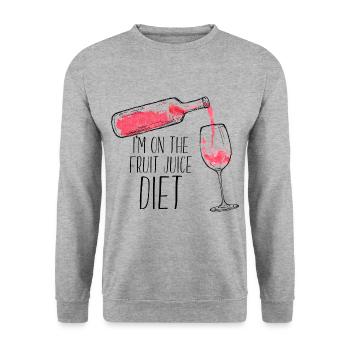 Wein - Unisex Pullover - Weißgrau meliert - Vorne - Alina (178cm) & Michal (187cm)