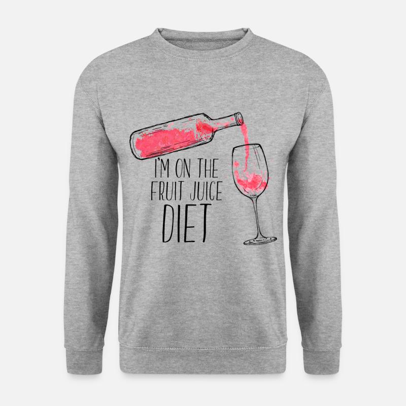 Wein - Unisex Pullover - Weißgrau meliert