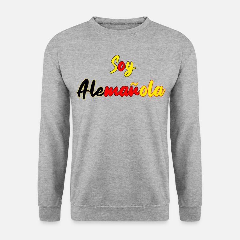 Deutsch-Spanierin Spanisch spanisch Geschenk - Unisex Pullover - Weißgrau meliert