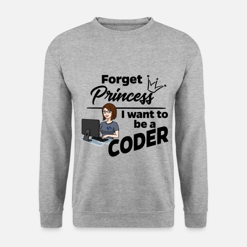 Programmiererin statt Prinzessin - Unisex Pullover - Weißgrau meliert