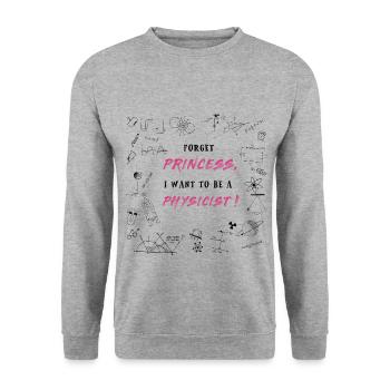Physicist instead of princess - Unisex Sweatshirt - salt & pepper - Front - Alina (178cm) & Michal (187cm)