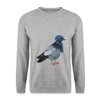 Pigeon - hiver - Sweat-shirt Unisexe - gris chiné - Devant - Alina (178cm) & Michal (187cm)
