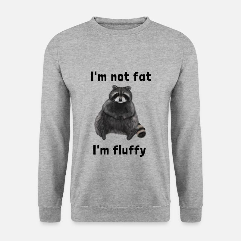 Waschbär ist nicht dick sondern kuschelig - Unisex Pullover - Weißgrau meliert
