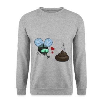 Fly Poop love - Unisex Sweatshirt - salt & pepper - Front - Alina (178cm) & Michal (187cm)