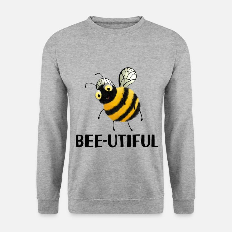Bienen - beeutiful - Unisex Pullover - Weißgrau meliert