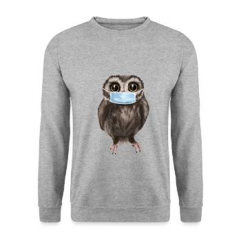 Owl with - Unisex Sweatshirt - salt & pepper - Front - Alina (178cm) & Michal (187cm)