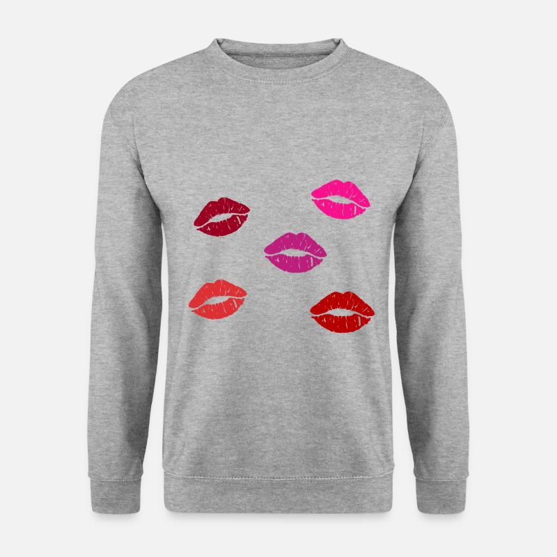 Many Lips - Unisex Pullover - Weißgrau meliert