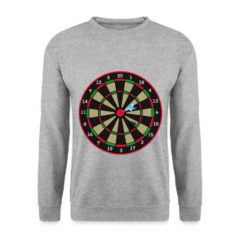 Dart - Pfeil - Unisex Pullover - Weißgrau meliert - Vorne - Alina (178cm) & Michal (187cm)