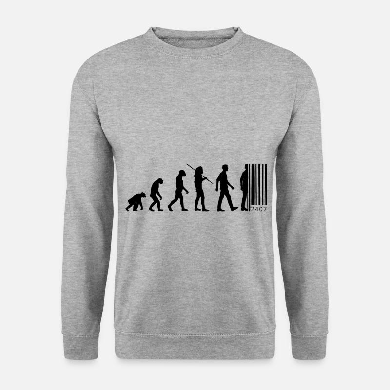 Evolution - barcode - Unisex Sweatshirt - salt & pepper