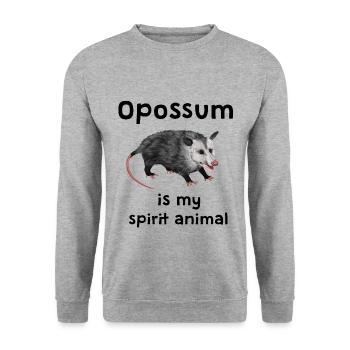 Opossum est mon animal spirituel - Sweat-shirt Unisexe - gris chiné - Devant - Alina (178cm) & Michal (187cm)