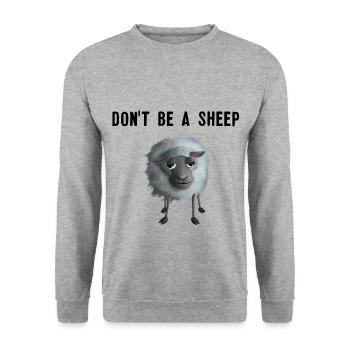 Süßes Schaf - Don't be a Sheep - Unisex Pullover - Weißgrau meliert - Vorne - Alina (178cm) & Michal (187cm)