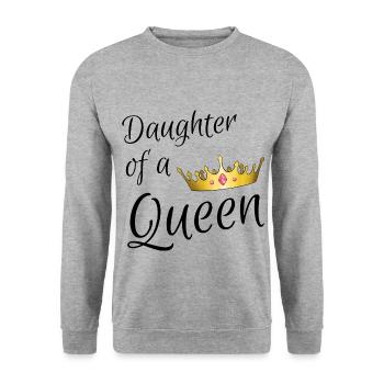 Daughter of a Queen - Sweat-shirt Unisexe - gris chiné - Devant - Alina (178cm) & Michal (187cm)