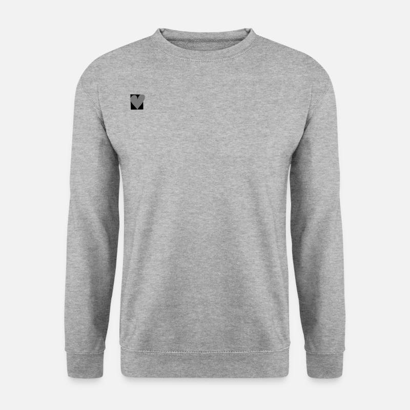 Herz - Unisex Pullover - Weißgrau meliert