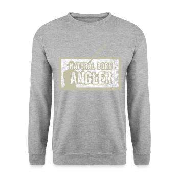 Natural Born Angler beige - Sweat-shirt Unisexe - gris chiné - Devant - Alina (178cm) & Michal (187cm)