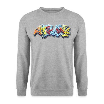 NZYM ONE STYLE #001 - Unisex Pullover - Weißgrau meliert - Vorne - Alina (178cm) & Michal (187cm)