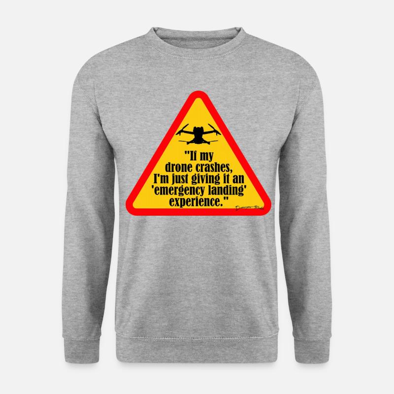 Drohnenpilot lustige Zitate - Unisex Pullover - Weißgrau meliert