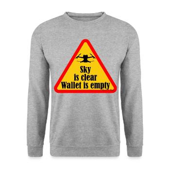 Drohnenpilot lustige Zitate - Unisex Pullover - Weißgrau meliert - Vorne - Alina (178cm) & Michal (187cm)