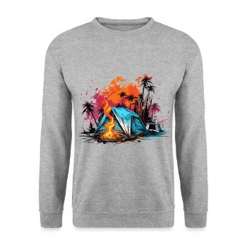 House on Wheels. Van life adventure. - Unisex Sweatshirt - salt & pepper - Front - Alina (178cm) & Michal (187cm)