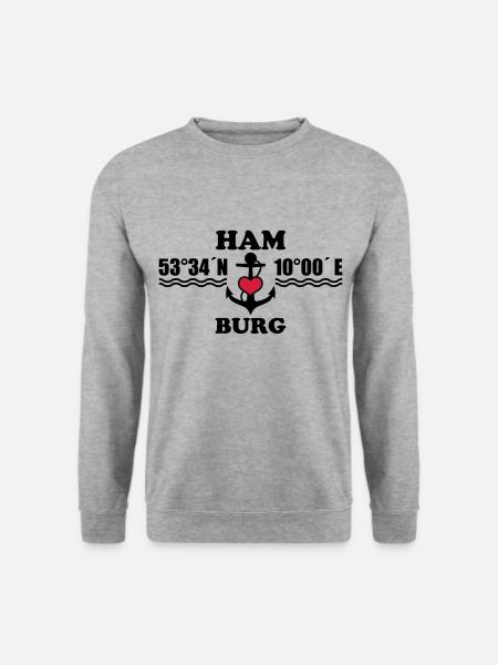 Hamburg coordinates anchor 2c B - Unisex Sweatshirt - salt & pepper