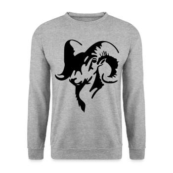 Gjeitebukk - Unisex Pullover - Weißgrau meliert - Vorne - Alina (178cm) & Michal (187cm)