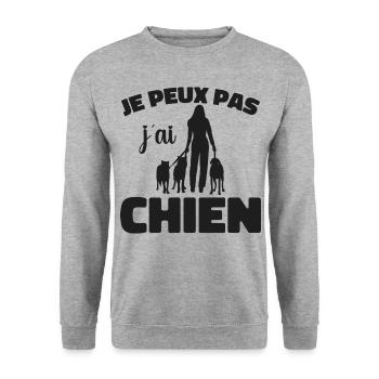 I can't, I have dogs - Unisex Sweatshirt - salt & pepper - Front - Alina (178cm) & Michal (187cm)