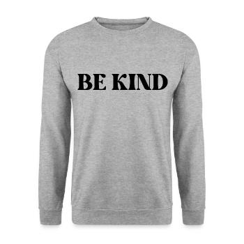 BE KIND - Unisex Sweatshirt - salt & pepper - Front - Alina (178cm) & Michal (187cm)