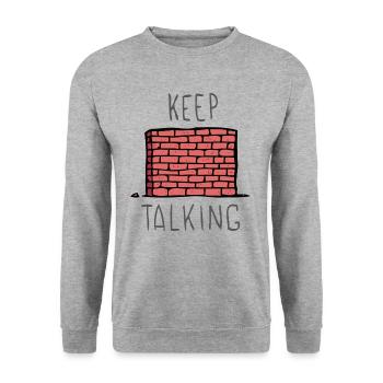 Keep Talking - Unisex Sweatshirt - salt & pepper - Front - Alina (178cm) & Michal (187cm)