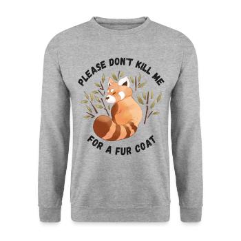 S’il vous plaît, ne me tuez pas pour un manteau de fourrure - Sweat-shirt Unisexe - gris chiné - Devant - Alina (178cm) & Michal (187cm)