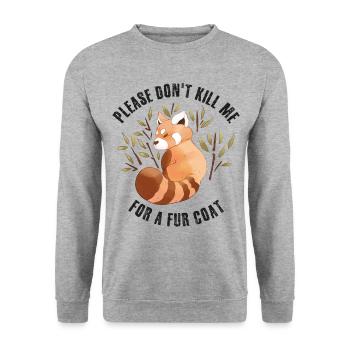 S’il vous plaît, ne me tuez pas pour un manteau de fourrure - Sweat-shirt Unisexe - gris chiné - Devant - Alina (178cm) & Michal (187cm)