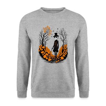 Promenade d’un épouvantail - Sweat-shirt Unisexe - gris chiné - Devant - Alina (178cm) & Michal (187cm)