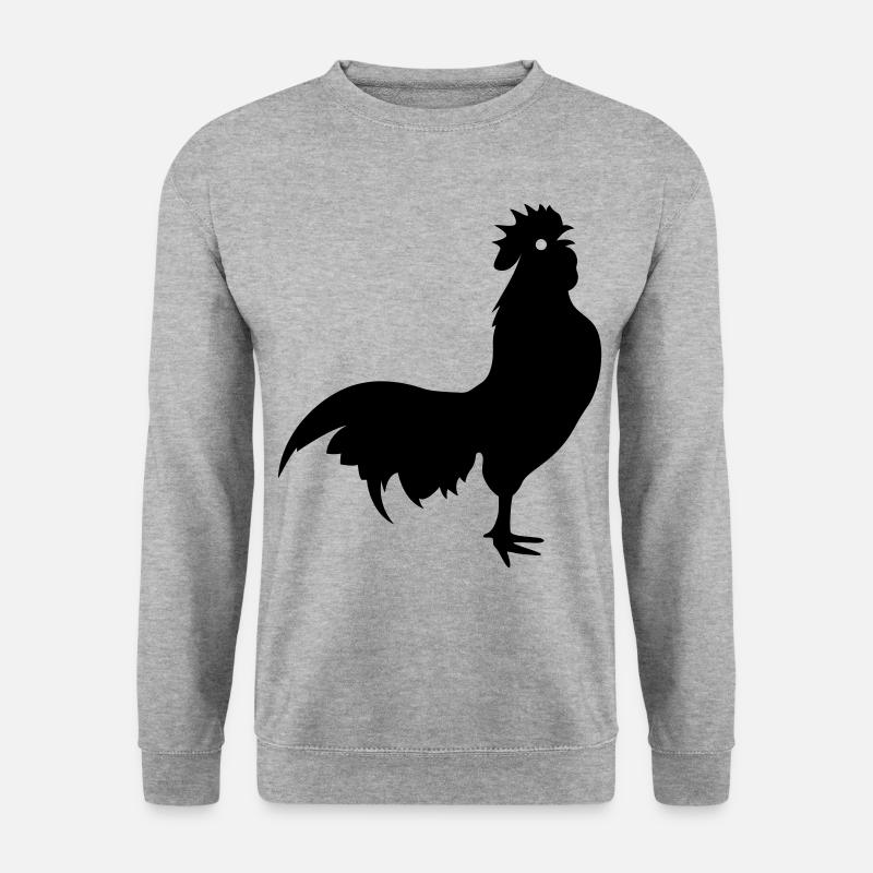 Hahn Tier silhouette - Unisex Pullover - Weißgrau meliert