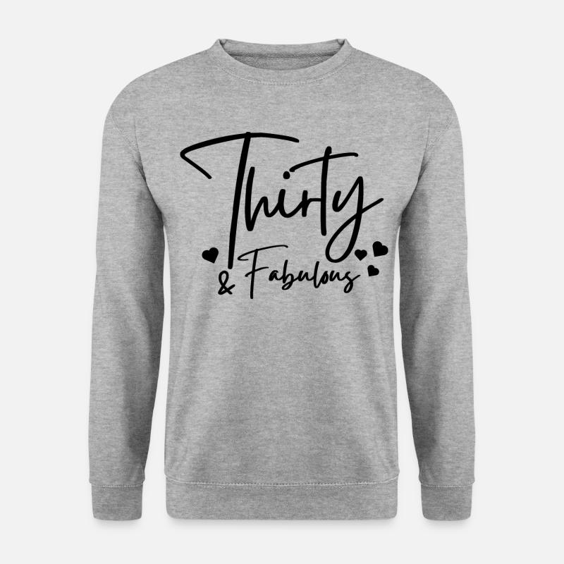 Dreißig fabelhaft - Unisex Pullover - Weißgrau meliert