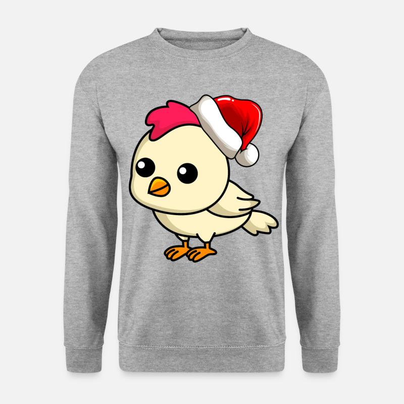 Poulet Comic Noël - Sweat-shirt Unisexe - gris chiné