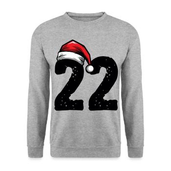 22 Number Christmas - Unisex Sweatshirt - salt & pepper - Front - Alina (178cm) & Michal (187cm)