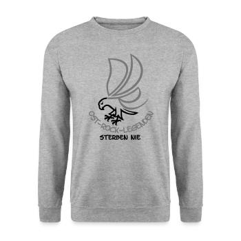 Adler Ostrock Legenden Greif Flügel Schwinge bird - Unisex Pullover - Weißgrau meliert - Vorne - Alina (178cm) & Michal (187cm)