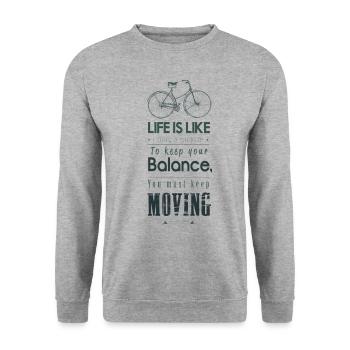 Life Is Like - Sweat-shirt Unisexe - gris chiné - Devant - Alina (178cm) & Michal (187cm)