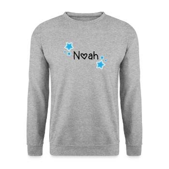 Nom - Noah - Sweat-shirt Unisexe - gris chiné - Devant - Alina (178cm) & Michal (187cm)