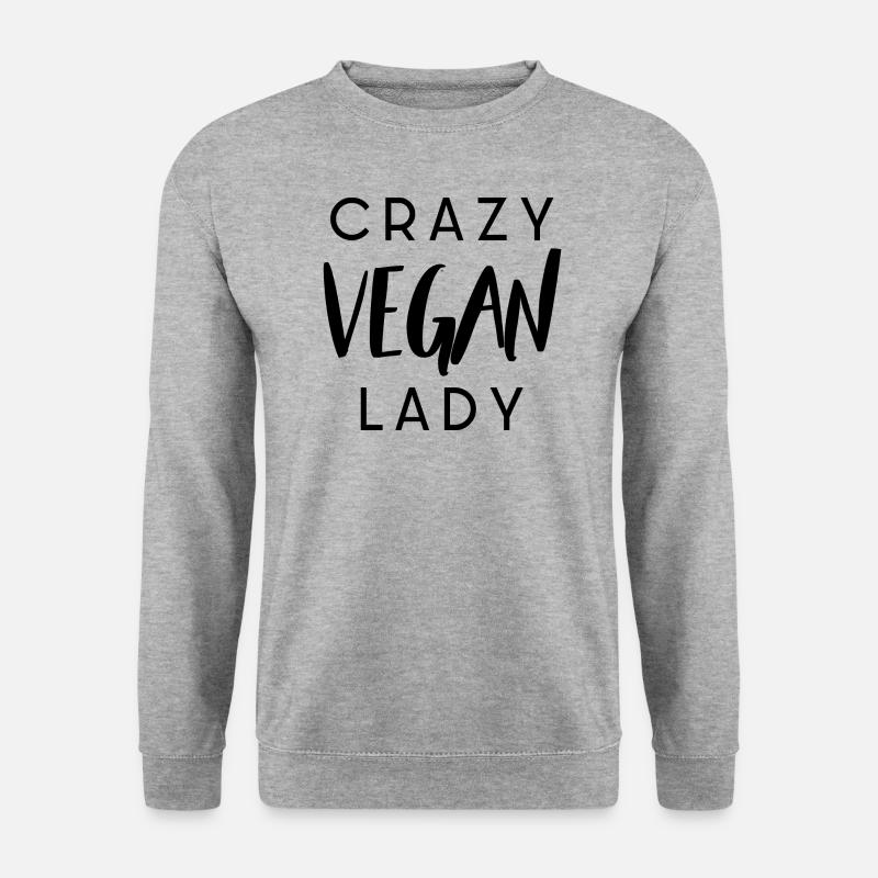 crazy vegan lady - Unisex Pullover - Weißgrau meliert