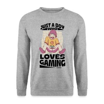 Game Nerd Game Console Gaming Play Gamepad - Unisex Sweatshirt - salt & pepper - Front - Alina (178cm) & Michal (187cm)