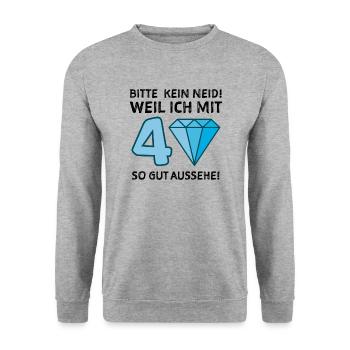 40. Geburtstag Lustiger Spruch - Unisex Pullover - Weißgrau meliert - Vorne - Alina (178cm) & Michal (187cm)