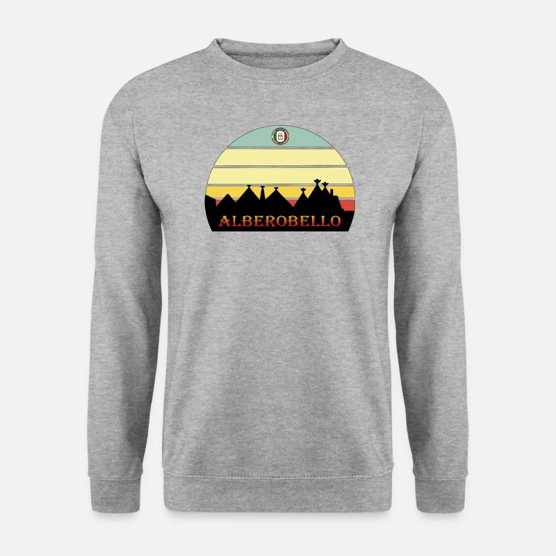 Alberobello trulli Apulien - Unisex Pullover - Weißgrau meliert