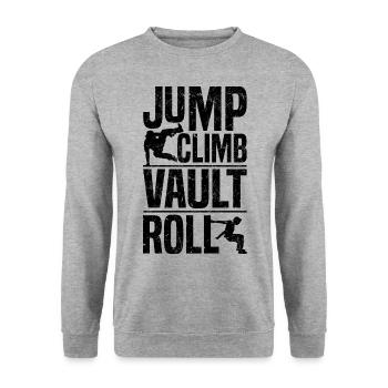Cadeaux de Parkour - Sweat-shirt Unisexe - gris chiné - Devant - Alina (178cm) & Michal (187cm)