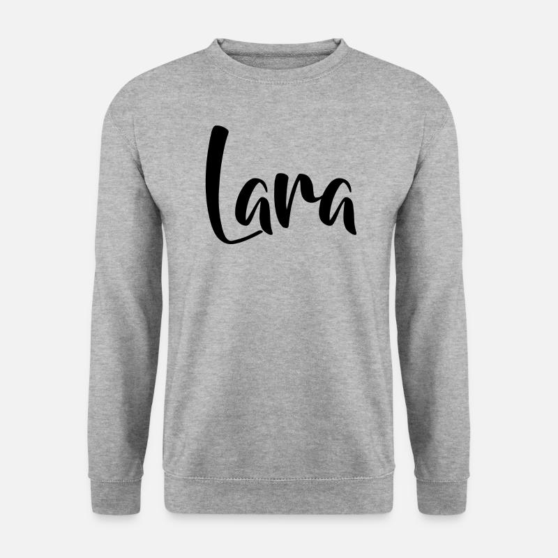 Name - Lara - Unisex Pullover - Weißgrau meliert