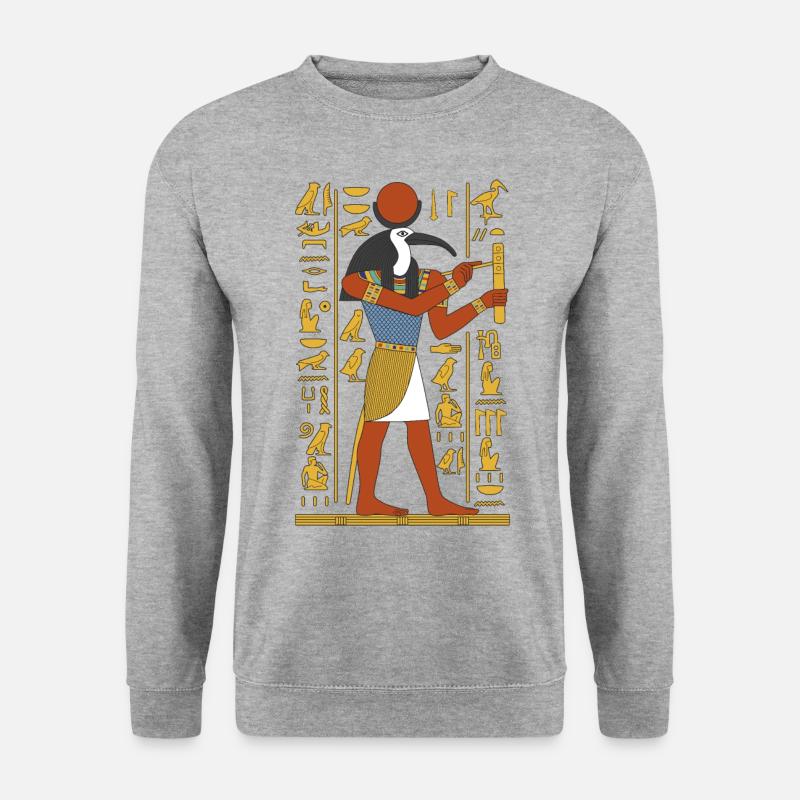 THOTH, Gott der Weisheit - Unisex Pullover - Weißgrau meliert