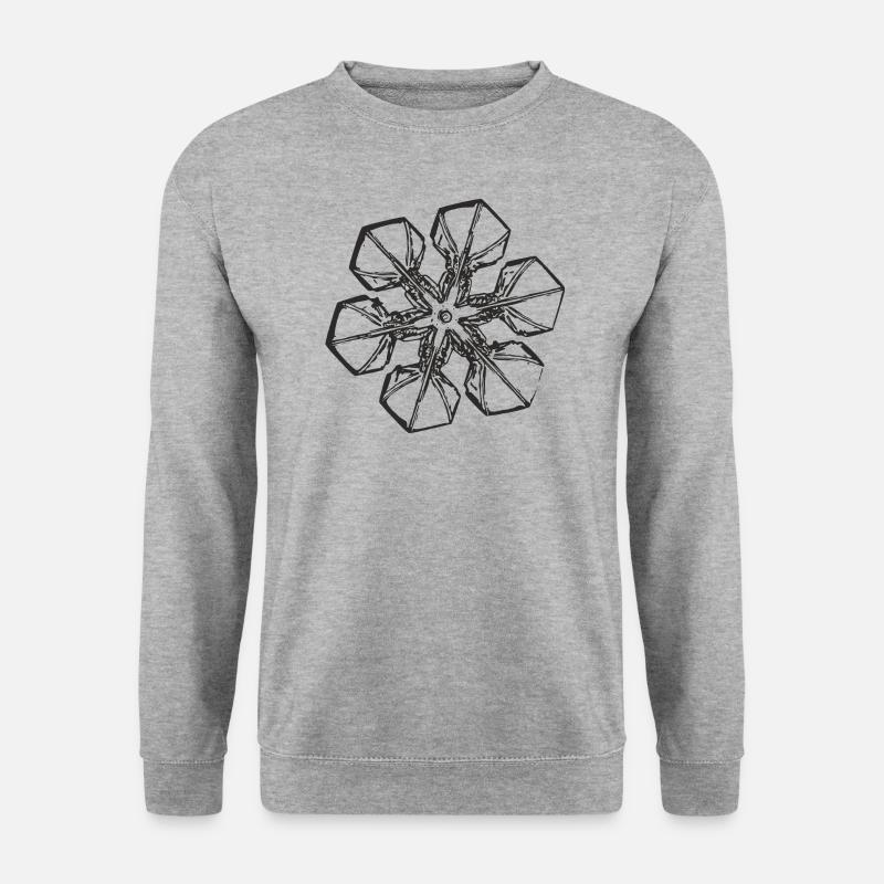snowflake 2 black - Unisex Pullover - Weißgrau meliert